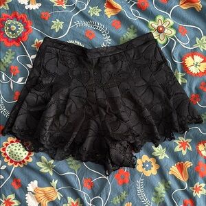 Elegant Black Lace Shorts